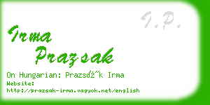 irma prazsak business card